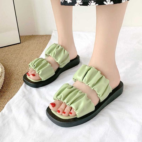rimocy summer pleated strap flat slippers for women outdoor open toe beach platform slides woman slip on low heel sandals 210528, Black
rimocy summer pleated strap flat slippers for women outdoor open toe beach platform slides woman slip on low heel sandals 210528, Black