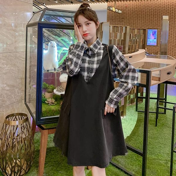 maternity dresses 6656# clothes spring autumn long sleeves turn down collar plaid patchwork loose stylish dress for pregnant women, White
maternity dresses 6656# clothes spring autumn long sleeves turn down collar plaid patchwork loose stylish dress for pregnant women, White