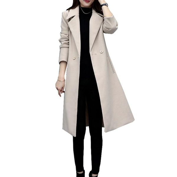 women's wool & blends woolen 2021 women autumn winter coats slim street all-match fashion female long overcoat large size loose coat g4, Black
women's wool & blends woolen 2021 women autumn winter coats slim street all-match fashion female long overcoat large size loose coat g4, Black