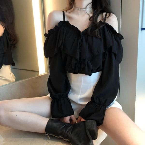 women's blouses & shirts summer ruffles women long flare sleeve fashion v-neck vintage spring off shoulder blouse, White
women's blouses & shirts summer ruffles women long flare sleeve fashion v-neck vintage spring off shoulder blouse, White