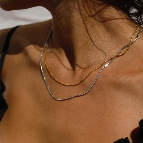 layers snake chains punk smooth choker necklaces for women gold silver color pendant boho fashion simple chic neck jewellery
layers snake chains punk smooth choker necklaces for women gold silver color pendant boho fashion simple chic neck jewellery
