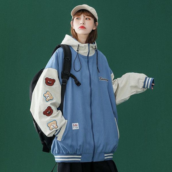 women's jackets 2021 harajuku baseball jacket high school loose zipper vinatge oversized jakcet single breasted long sleeve coat, Black;brown
women's jackets 2021 harajuku baseball jacket high school loose zipper vinatge oversized jakcet single breasted long sleeve coat, Black;brown