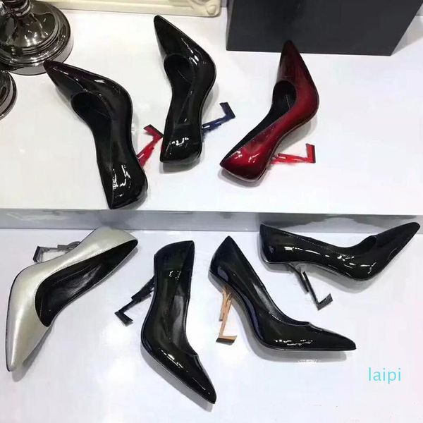 women heels pumps patent leather dress wedding shoes ladies high-heeled shoes ankle strap pumps metal fashion heel women shoes, Black
women heels pumps patent leather dress wedding shoes ladies high-heeled shoes ankle strap pumps metal fashion heel women shoes, Black