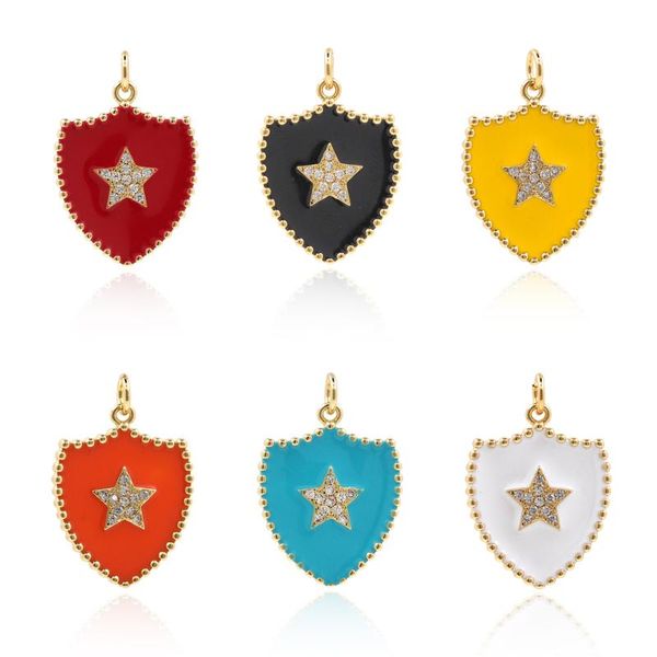 charms european and american classic gold filled cubic zirconia five-pointed star enamel shield men women pendant necklace jewelry, Bronze;silver
charms european and american classic gold filled cubic zirconia five-pointed star enamel shield men women pendant necklace jewelry, Bronze;silver