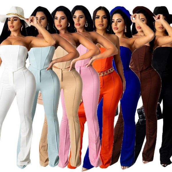women's two piece pants outfit sets women party club matching casual strapless corset crop wide leg streetwear tracksuit, White
women's two piece pants outfit sets women party club matching casual strapless corset crop wide leg streetwear tracksuit, White