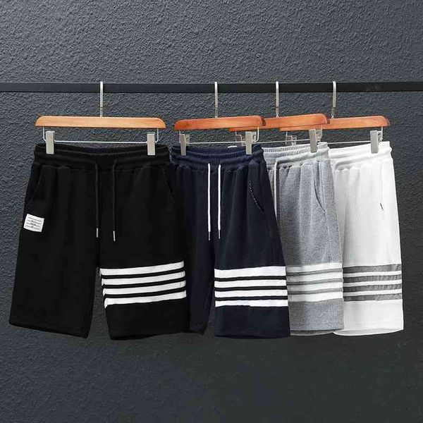 summer tb waffle shorts men's and women's sports capris knitted striped three or four bar casual pants fashion brand, Black
summer tb waffle shorts men's and women's sports capris knitted striped three or four bar casual pants fashion brand, Black