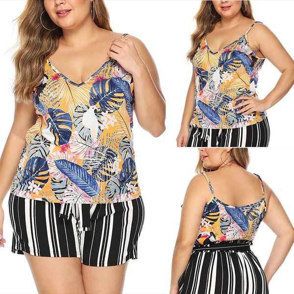women's tanks & camis plus size v-neck sleeveless thin sling vest leaves printed tank, White
women's tanks & camis plus size v-neck sleeveless thin sling vest leaves printed tank, White