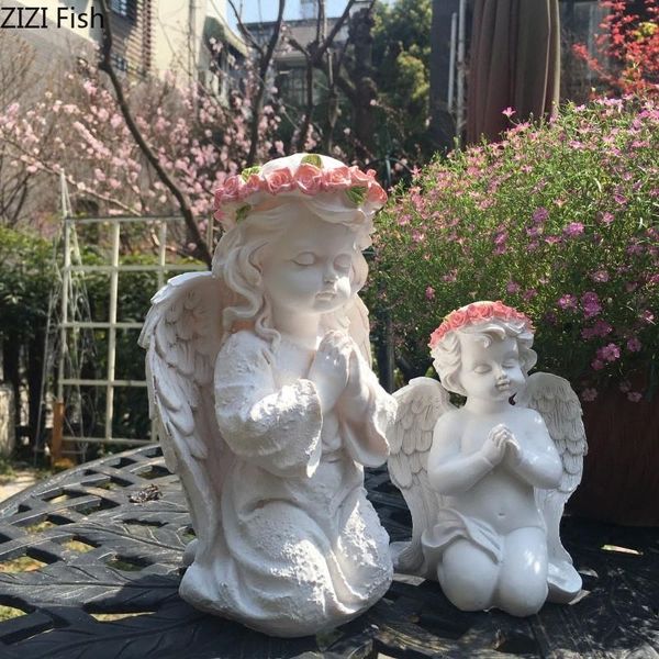 decorative objects & figurines pure white angel statue resin boy and girl figurine ornaments pious prayer portrait desk decoration american
decorative objects & figurines pure white angel statue resin boy and girl figurine ornaments pious prayer portrait desk decoration american
