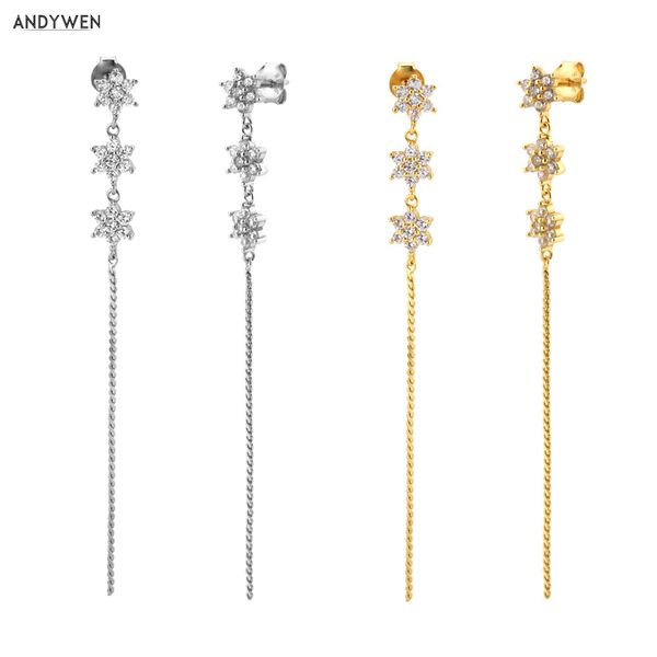 andywen 925 sterling silver three flower chain drop earring crystal long line rock punk jewelry for women party, Golden
andywen 925 sterling silver three flower chain drop earring crystal long line rock punk jewelry for women party, Golden