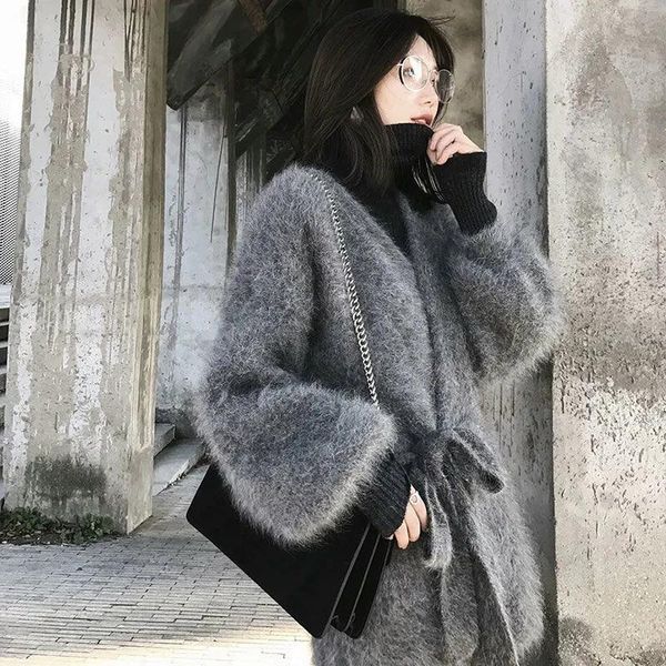 women's knits & tees long women solid waistband cardigan causal knitted jacket oversize, White
women's knits & tees long women solid waistband cardigan causal knitted jacket oversize, White