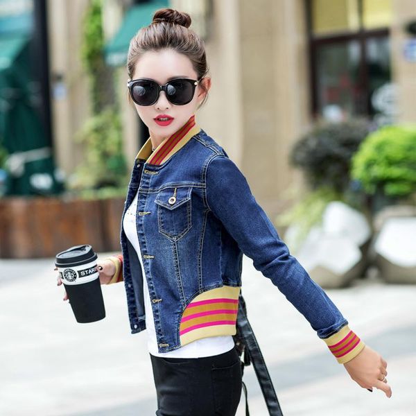 women's jackets long-sleeved denim jacket women spring and autumn all-match casual baseball uniform high-waist ribbed short, Black;brown
women's jackets long-sleeved denim jacket women spring and autumn all-match casual baseball uniform high-waist ribbed short, Black;brown