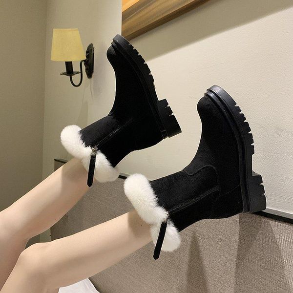 boots winter round toe keep warm snow short plush non-slip ankle solid color women shoes zapatillas mujer 2021, Black
boots winter round toe keep warm snow short plush non-slip ankle solid color women shoes zapatillas mujer 2021, Black