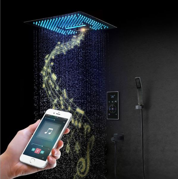 luxury black music shower system 16 inches rain waterfall led shower head set multi functions high flow thermostatic digital showers
luxury black music shower system 16 inches rain waterfall led shower head set multi functions high flow thermostatic digital showers