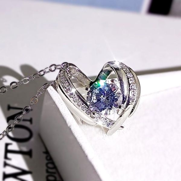 pendant necklaces huitan creative heart necklace female luxury cubic zirconia wedding party accessories love gift statement women, Silver
pendant necklaces huitan creative heart necklace female luxury cubic zirconia wedding party accessories love gift statement women, Silver