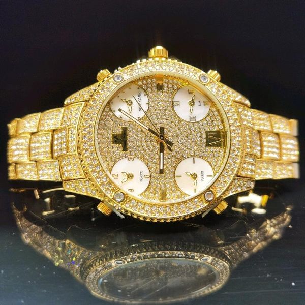 wristwatches missfox large gold dial men's wristwatch full diamond luxurious round business quartz watches fashion blingbling gentleman, Slivery;brown
wristwatches missfox large gold dial men's wristwatch full diamond luxurious round business quartz watches fashion blingbling gentleman, Slivery;brown