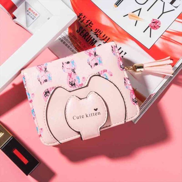 tassel cartoon cat women wallet printing pu leather brand designed coin purse female card holder cute girl, Red;black
tassel cartoon cat women wallet printing pu leather brand designed coin purse female card holder cute girl, Red;black