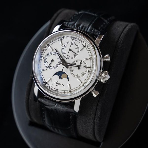 wristwatches luxury men's mechanical movement watch vintage chronograph men real moon phase business watches st1908 relojes de hombre, Slivery;brown
wristwatches luxury men's mechanical movement watch vintage chronograph men real moon phase business watches st1908 relojes de hombre, Slivery;brown
