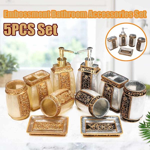 bath accessory set 5pcs/set resin bathroom accessories toothbrush holder lotion dispenser soap home garden products
bath accessory set 5pcs/set resin bathroom accessories toothbrush holder lotion dispenser soap home garden products