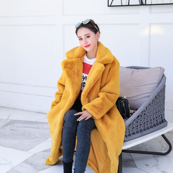 jacket 2021 winter thick warm suit collar rabbit hair coat women fashion long overcoat plus size loose 6 color faux fur jacket female, Black;brown
jacket 2021 winter thick warm suit collar rabbit hair coat women fashion long overcoat plus size loose 6 color faux fur jacket female, Black;brown