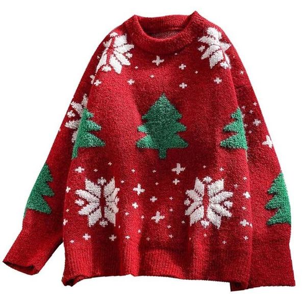 women's sweaters sweater women loose wear lazy autumn and winter students artistic all-match retro christmas pullover knitting shirt fu, White;black
women's sweaters sweater women loose wear lazy autumn and winter students artistic all-match retro christmas pullover knitting shirt fu, White;black