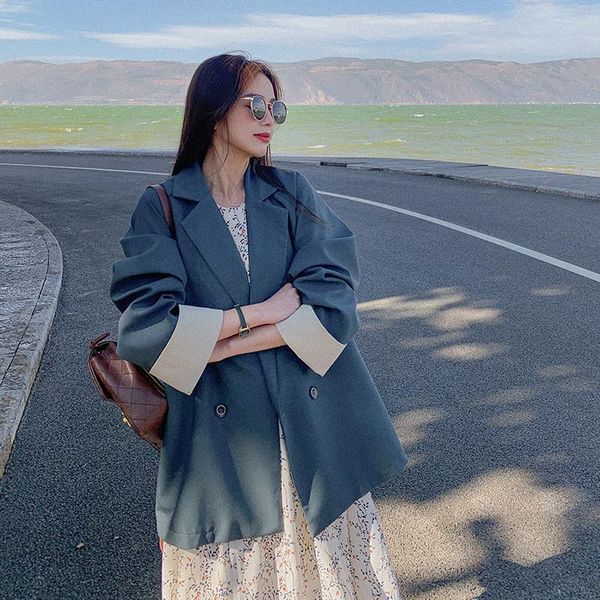 women's suits & blazers 2021 oversized women loose casual office lady pocket blazer jackets for solid color coat ladies, White;black
women's suits & blazers 2021 oversized women loose casual office lady pocket blazer jackets for solid color coat ladies, White;black
