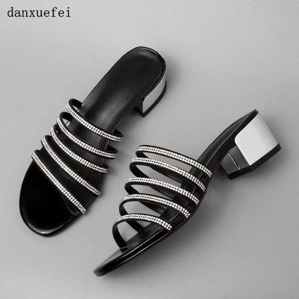 slippers women's genuine suede leather crystal narrow band med heel sandals open toe summer slides mules shoes for women, Black
slippers women's genuine suede leather crystal narrow band med heel sandals open toe summer slides mules shoes for women, Black