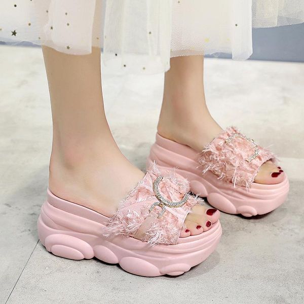 slippers 9cm/3.9 inch height wedge slides fashion shoes woman flat platform thick bottom summer outdoor high heel chunky, Black
slippers 9cm/3.9 inch height wedge slides fashion shoes woman flat platform thick bottom summer outdoor high heel chunky, Black