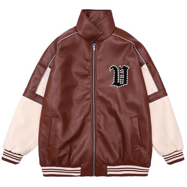 men's jackets men pu leather letter embroidery varsity jacket male harajuku high street baseball coats oversized couple bomber, Black;brown
men's jackets men pu leather letter embroidery varsity jacket male harajuku high street baseball coats oversized couple bomber, Black;brown