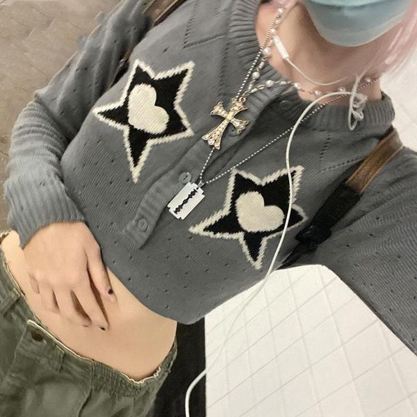 women's sweaters e-girl vintage cartoon pattern pullovers kawaii harajuku mall goth jumpers autumn 2000s retro women knitted sweater, White;black
women's sweaters e-girl vintage cartoon pattern pullovers kawaii harajuku mall goth jumpers autumn 2000s retro women knitted sweater, White;black