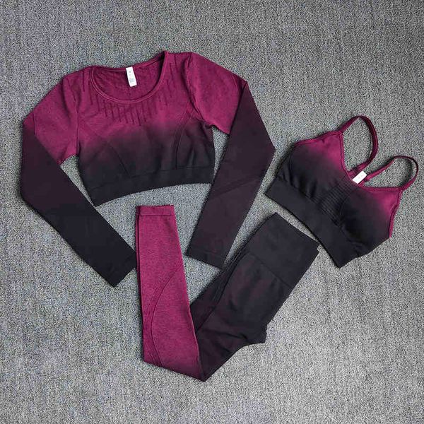 women's pants & capris ombre women yoga set workout long sleeve crop sports bra seamless leggings gym clothing fitness wear su, Black;white
women's pants & capris ombre women yoga set workout long sleeve crop sports bra seamless leggings gym clothing fitness wear su, Black;white