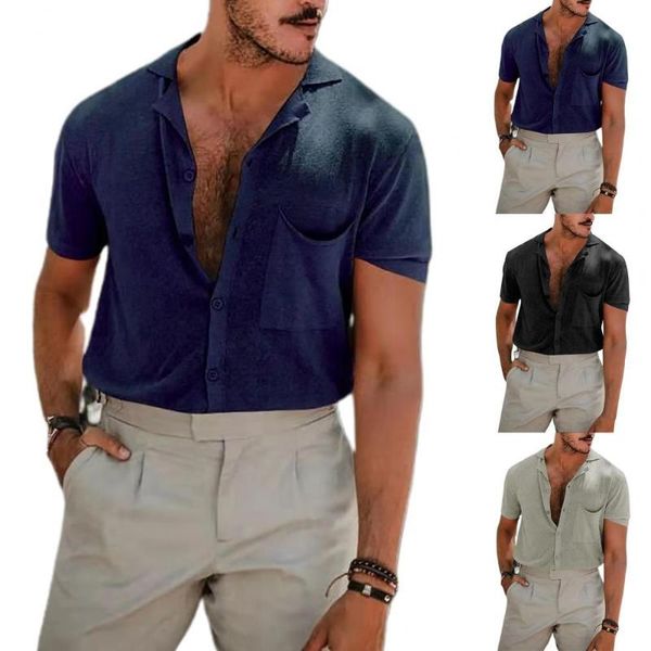 men's casual shirts short sleeve shirt turn-down collar loose buttons closure solid color summer men clothing, White;black
men's casual shirts short sleeve shirt turn-down collar loose buttons closure solid color summer men clothing, White;black