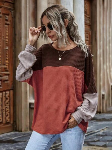 women's polos women long sleeve clothing autumn female solid patchwork round neck casual soft thin loose ladies, White
women's polos women long sleeve clothing autumn female solid patchwork round neck casual soft thin loose ladies, White