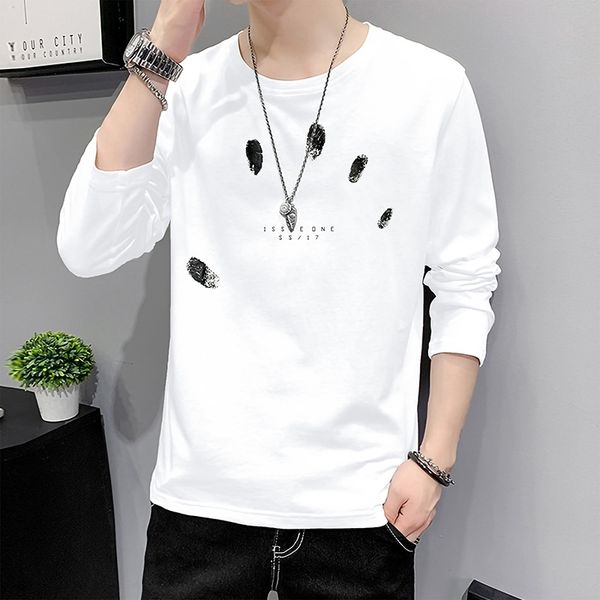 t-shirt men's long sleeve round neck slim fit elastic autumn youth fashion versatile pullover t-shirt bottomed shirt men's wear, White;black
t-shirt men's long sleeve round neck slim fit elastic autumn youth fashion versatile pullover t-shirt bottomed shirt men's wear, White;black