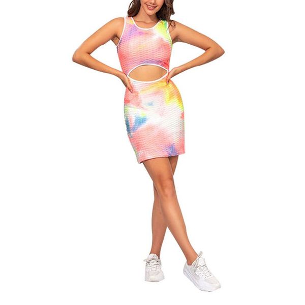 women tie-dye print dress sleeveless hollow round neck high waist dresses one-piece clothes casual, Black;gray
women tie-dye print dress sleeveless hollow round neck high waist dresses one-piece clothes casual, Black;gray