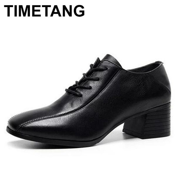 dress shoes timetang2021 fashion women thick heel 100% genuine leather pumps spring british style high casual, Black
dress shoes timetang2021 fashion women thick heel 100% genuine leather pumps spring british style high casual, Black