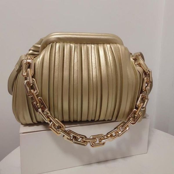 evening bags thick gold chain designer shoulder bag dumpling clip purse women underarm clutch pleated baguette pouch tote handbag
evening bags thick gold chain designer shoulder bag dumpling clip purse women underarm clutch pleated baguette pouch tote handbag