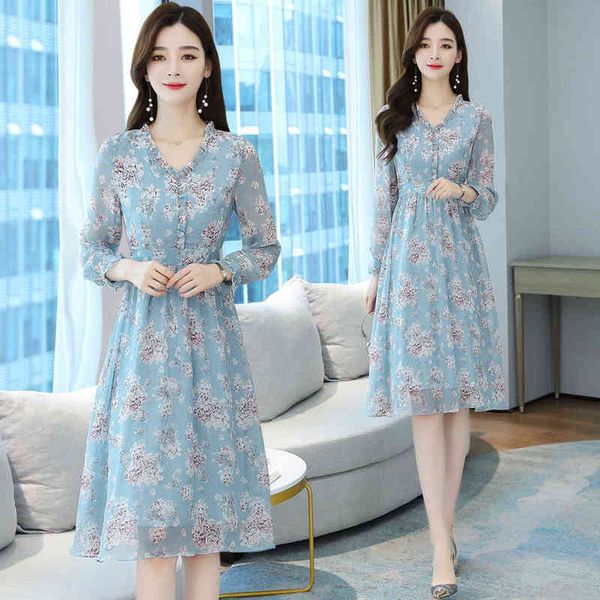 luxury dress chiffon dr's 2022 blue floral autumn dresses age reduction waist slim temperament long sleeve skirt, Black;gray
luxury dress chiffon dr's 2022 blue floral autumn dresses age reduction waist slim temperament long sleeve skirt, Black;gray