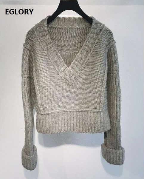 knits wool sweaters autumn winter women v-neck thick wool knitting long sleeve casual pullovers ladies knitwear, White
knits wool sweaters autumn winter women v-neck thick wool knitting long sleeve casual pullovers ladies knitwear, White