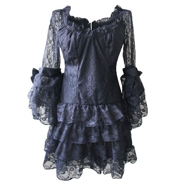 casual dresses black hollow out floral lace butterfly sleeve victorian corset dress gothic corsets and bustiers steampunk clothing, Black;gray
casual dresses black hollow out floral lace butterfly sleeve victorian corset dress gothic corsets and bustiers steampunk clothing, Black;gray