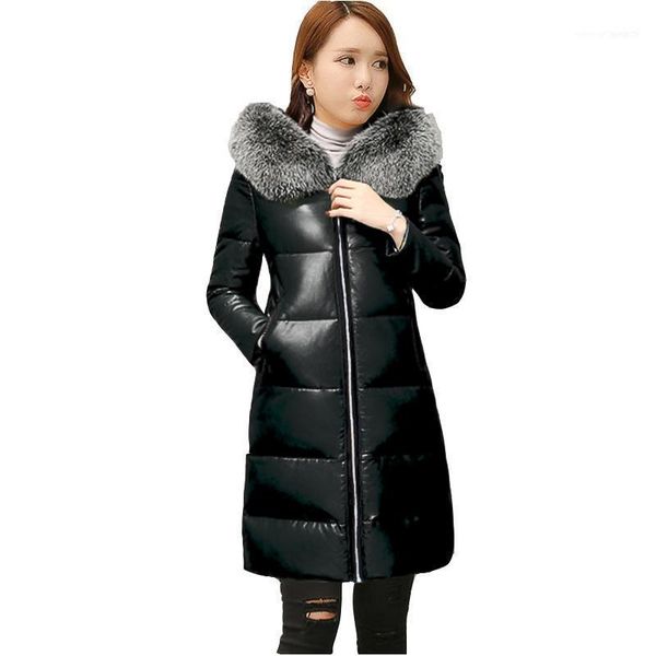 women's down & parkas plus size padded jacket woman mid-length winter female thickened pu leather warm women1, Black
women's down & parkas plus size padded jacket woman mid-length winter female thickened pu leather warm women1, Black