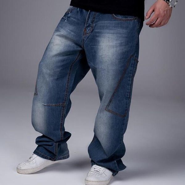 men's jeans men wide leg denim pants loose hip hop skateboard straight trousers harem baggy male clothes size 30-46, Blue
men's jeans men wide leg denim pants loose hip hop skateboard straight trousers harem baggy male clothes size 30-46, Blue