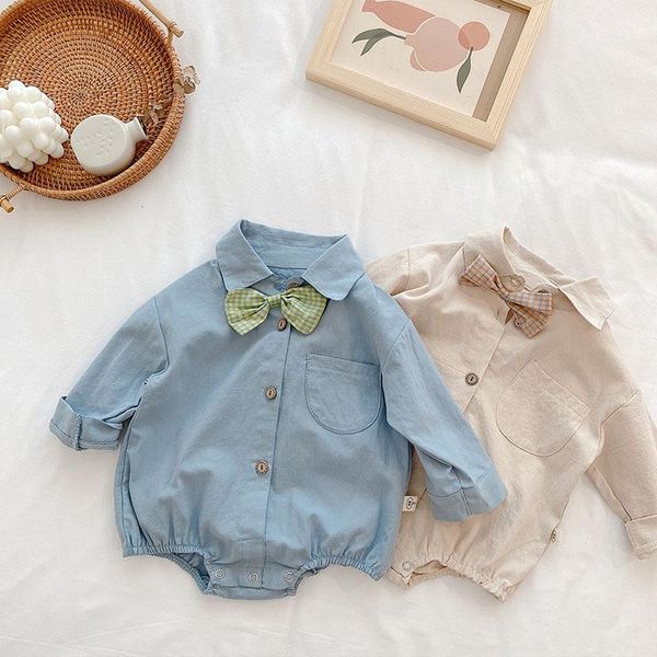 born long sleeve bodysuit, boys clothing, solid color, turn-down collar, spring 2021 rompers, Blue
born long sleeve bodysuit, boys clothing, solid color, turn-down collar, spring 2021 rompers, Blue