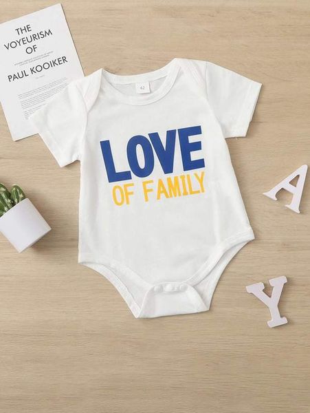 baby letter graphic bodysuit she, Blue