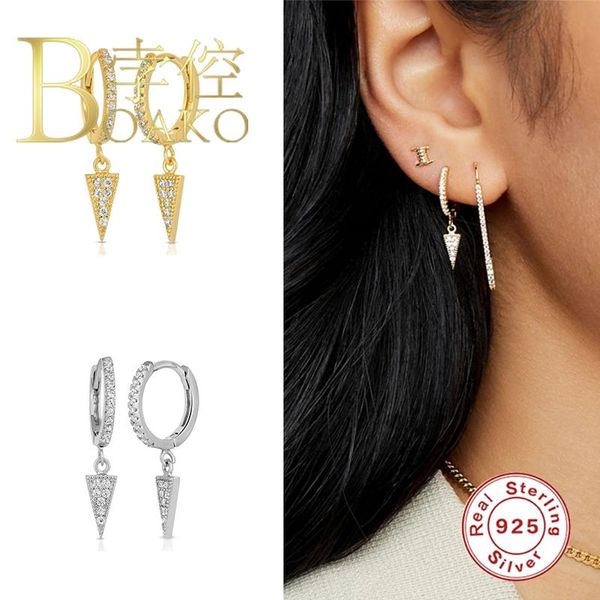hoop & huggie boako triangular pendant earring for women 925 silver earrings fashionable jewelry zircon pendientes brincos aretes, Golden;silver
hoop & huggie boako triangular pendant earring for women 925 silver earrings fashionable jewelry zircon pendientes brincos aretes, Golden;silver