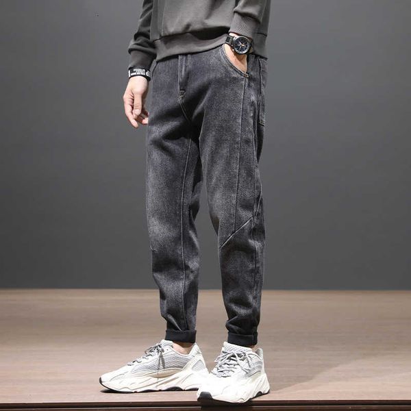 men's jeans fashion streetwear men black gray elastic loose fit denim harem pants korean style hip hop wide leg small bottom trous, Blue
men's jeans fashion streetwear men black gray elastic loose fit denim harem pants korean style hip hop wide leg small bottom trous, Blue