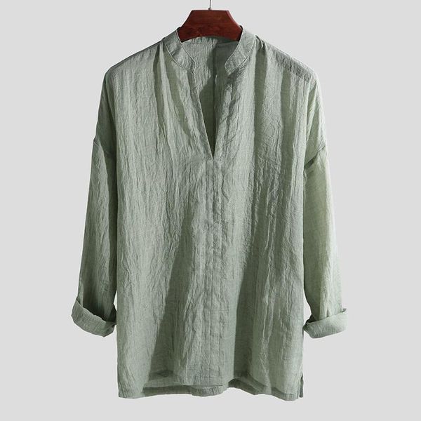 men's casual shirts 2021 fashion vintage cotton linen shirt men long sleeve oversize camisa v neck boho style mens plus size tees, White;black
men's casual shirts 2021 fashion vintage cotton linen shirt men long sleeve oversize camisa v neck boho style mens plus size tees, White;black