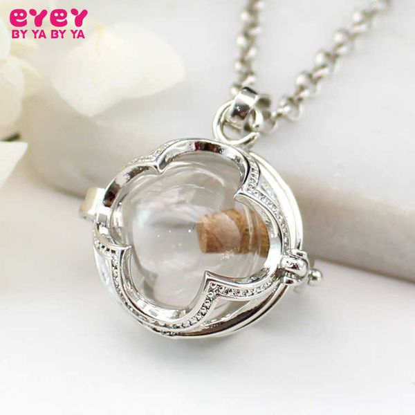 hollowed out clover essential oil po box glass ball sachet pendant can open magic baby hair bottle necklace, Silver
hollowed out clover essential oil po box glass ball sachet pendant can open magic baby hair bottle necklace, Silver