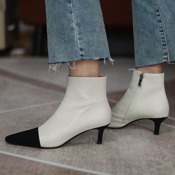 boots winter women shoes genuine leather mixed colors ankle concise zip pointed toe thin heels zapatos de mujer, Black
boots winter women shoes genuine leather mixed colors ankle concise zip pointed toe thin heels zapatos de mujer, Black