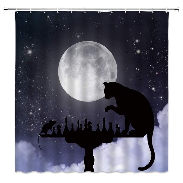 cat shower curtain halloween bright night cat and mouse are playing chess, 70x70 inch polyester fabric bathroom accessories
cat shower curtain halloween bright night cat and mouse are playing chess, 70x70 inch polyester fabric bathroom accessories