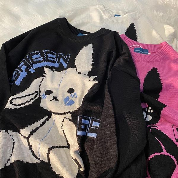 women's sweaters women streetwear knitted pullover kawaii jacquard fashion hip hop spring autumn y2k harajuku oversized outwear jumper, White;black
women's sweaters women streetwear knitted pullover kawaii jacquard fashion hip hop spring autumn y2k harajuku oversized outwear jumper, White;black